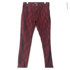 Express red snake print jeans. Price firm.